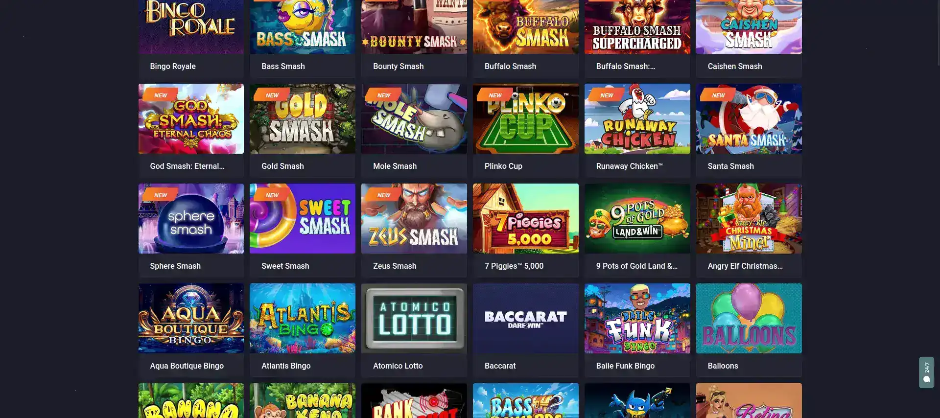 Интерфейс мобильного приложения Вулкан 24